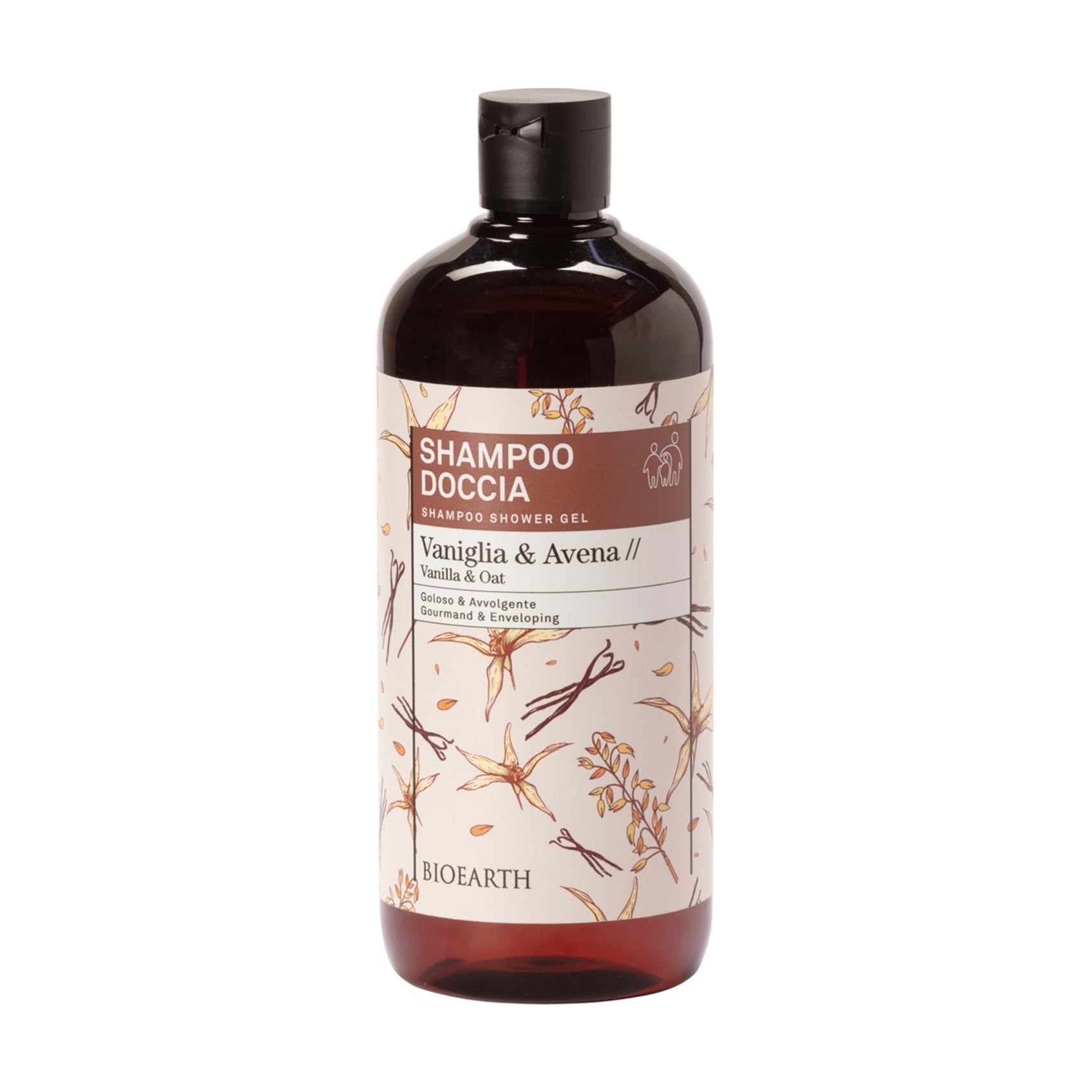 Уцінка! Шампунь-гель для волосся та душу Bioearth Family Shampoo Shower Gel Ваніль та овес, 500 мл